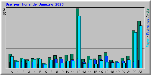 Uso por hora de Janeiro 2025