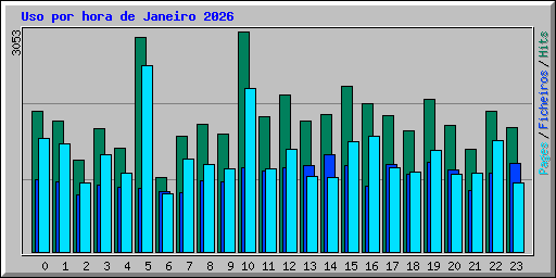 Uso por hora de Janeiro 2026